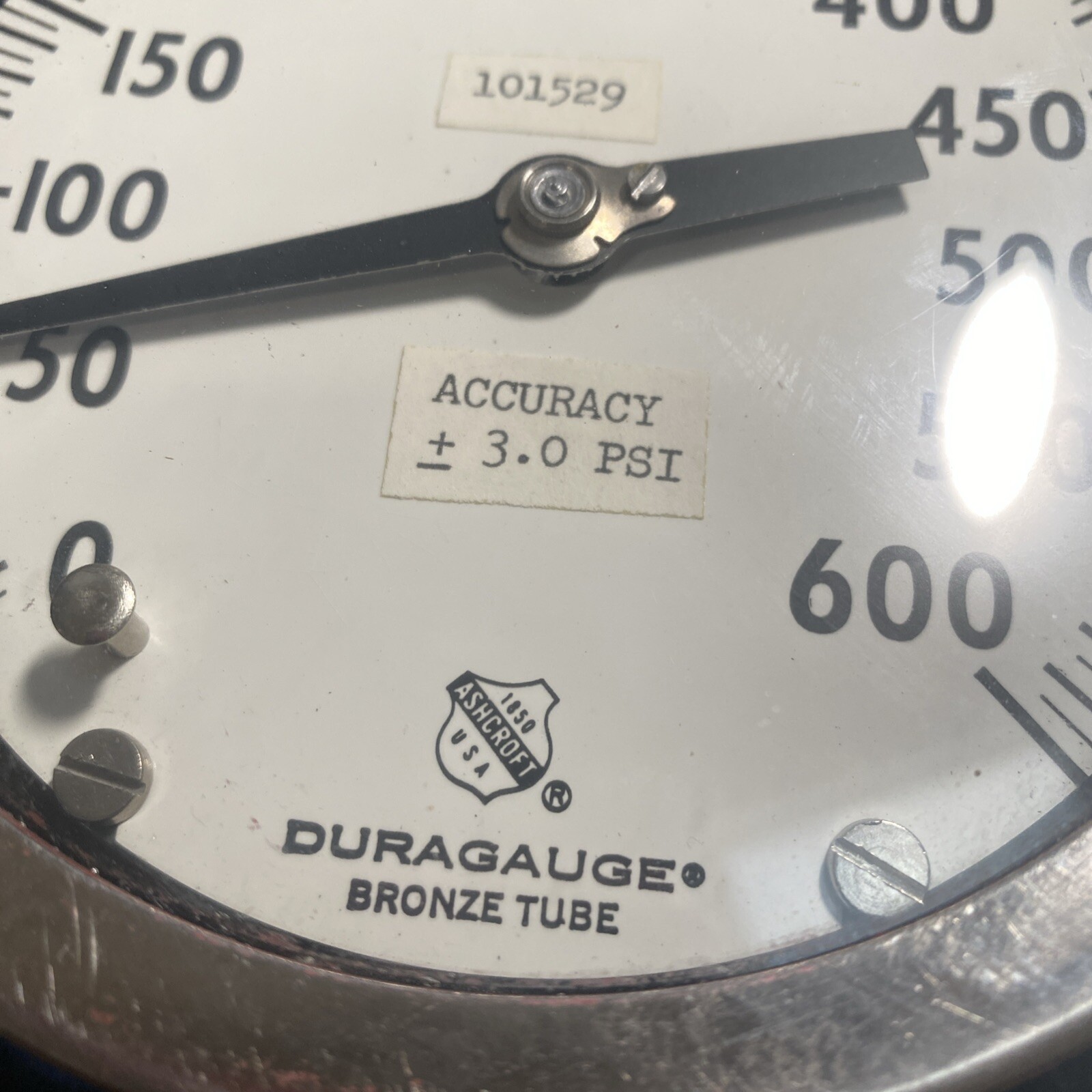 ASHCROFT 600 DURAGAUGE 4 1/2″ Used Vintage Bronze Tube