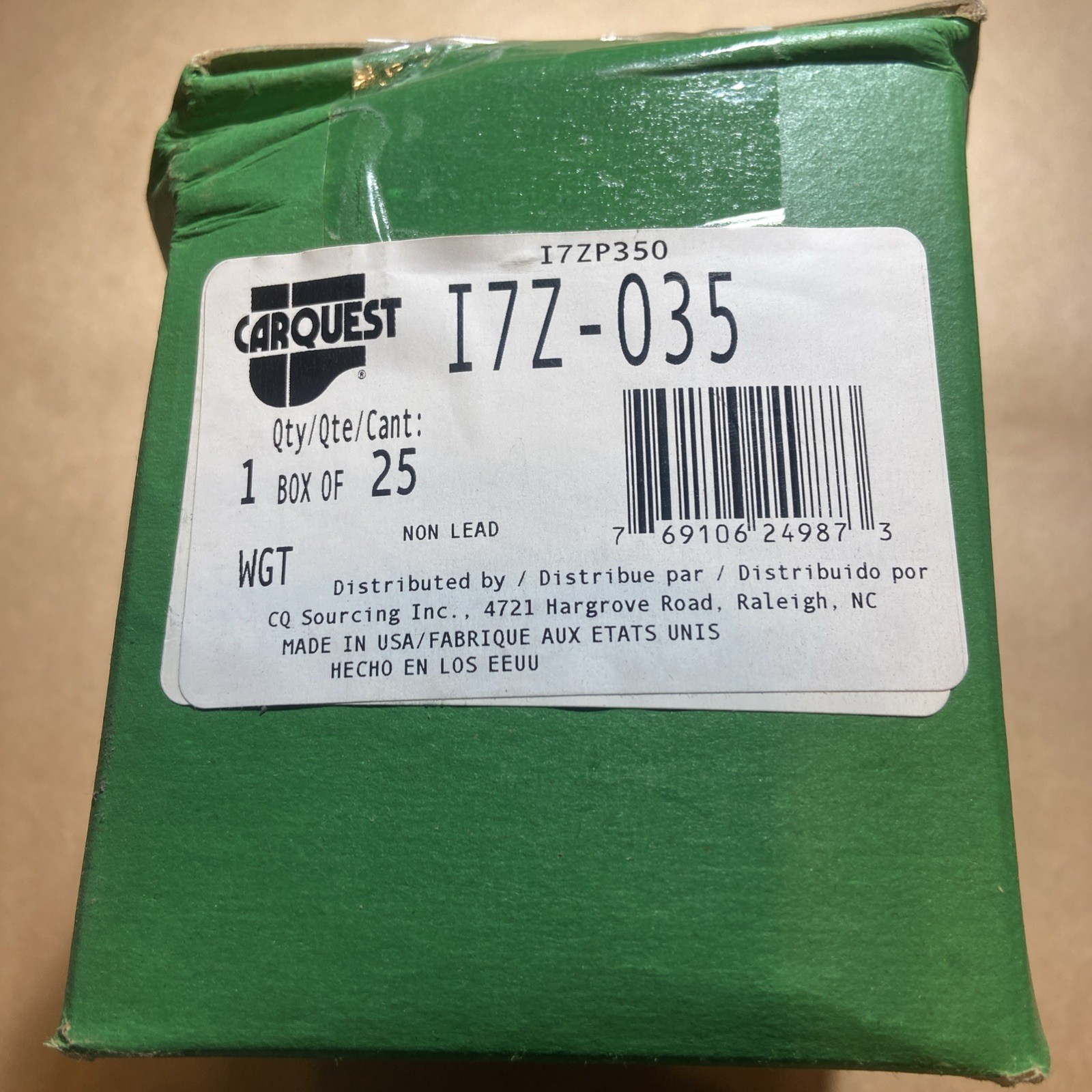 Carquest Perfect Equipment I7z-035 Wheel Weight Truck Zinc 3.50 Oz Box Of 25