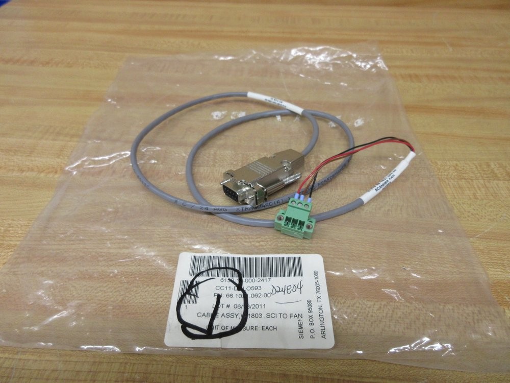 Siemens 66.1031.062-00 Cable Assembly CC11-DGL-O593