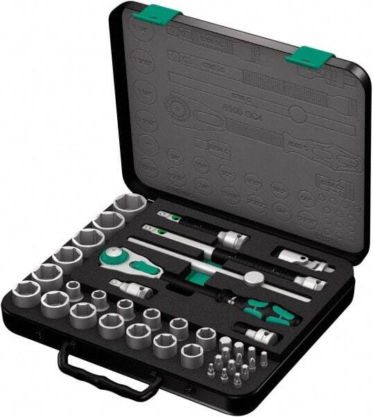 Wera 5003645001 37 Piece 1/2″ Drive Socket & Bit Set in Molded Steel Case