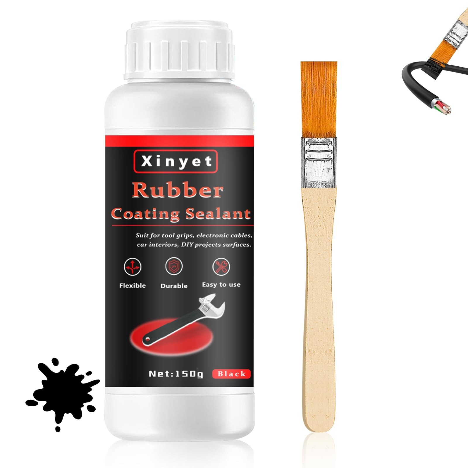 150ml Tool Dip Rubber Coating, Rubber Dip for Tools, Waterproof, Flexible Pee…