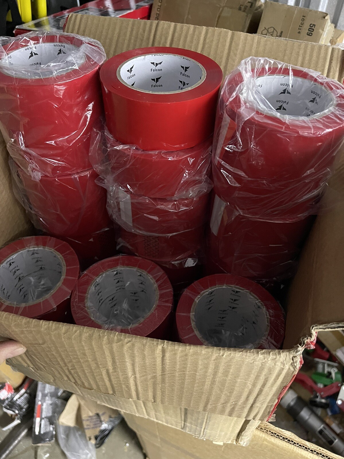Falcon Tape Red, 2 in x 100 yd, 1.9 mil, 36 rolls per case