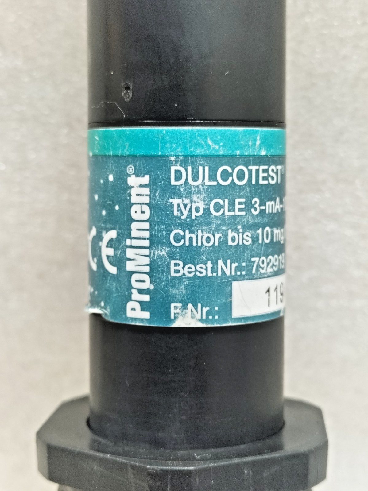 PROMINENT DULCOTEST CLE 3-mA-10 PPM CHLORINE SENSOR 792919 USED