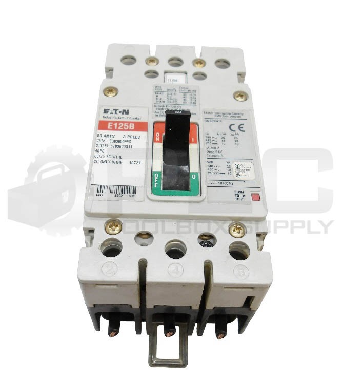 EATON E125B 50A 3 POLE CIRCUIT BREAKER EGB3050FFG