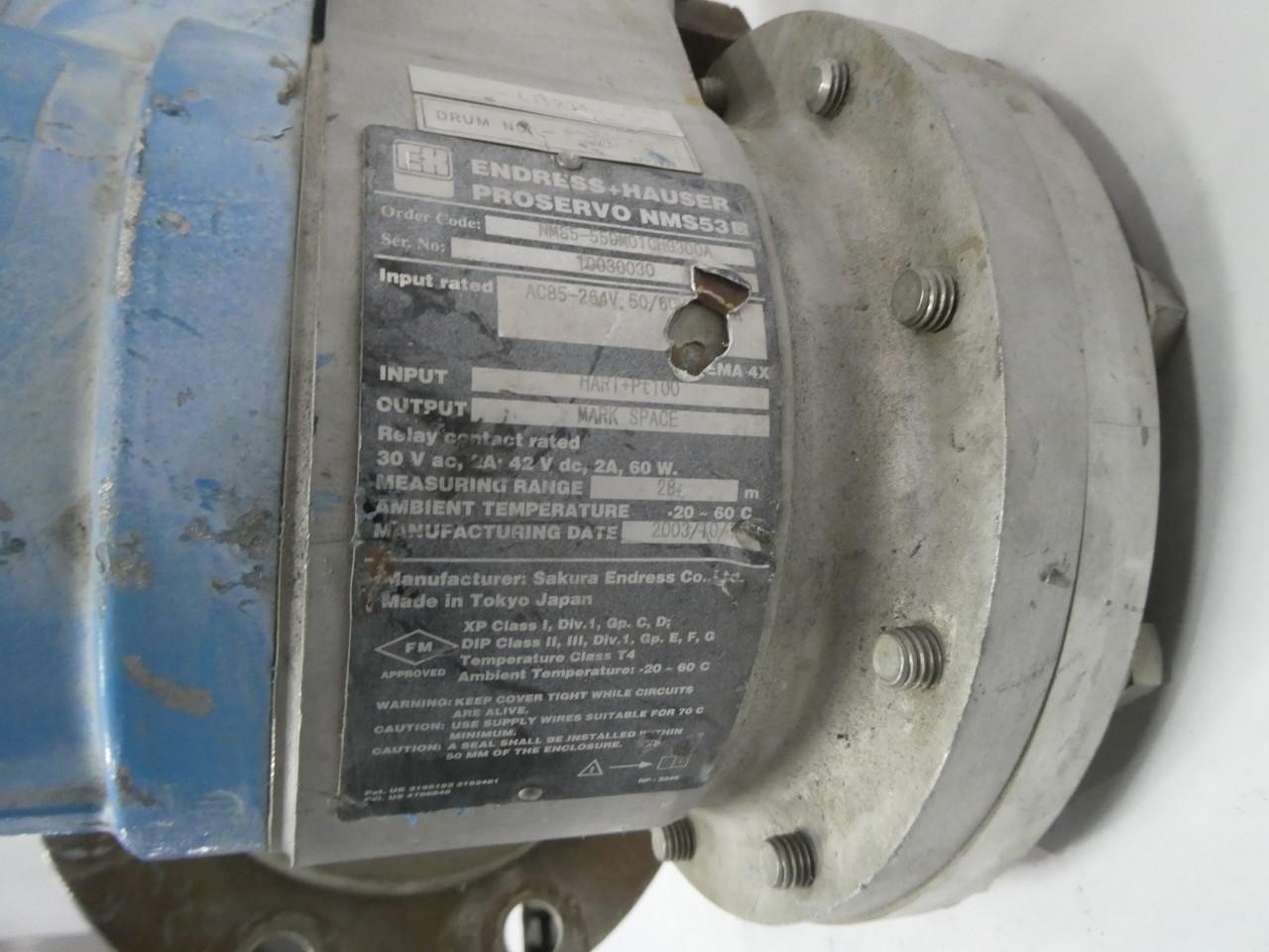 Endress Hauser NMS5-55DM01CHGD0A Proservo Nms53 Intelligent Tank Gauge 30v-ac