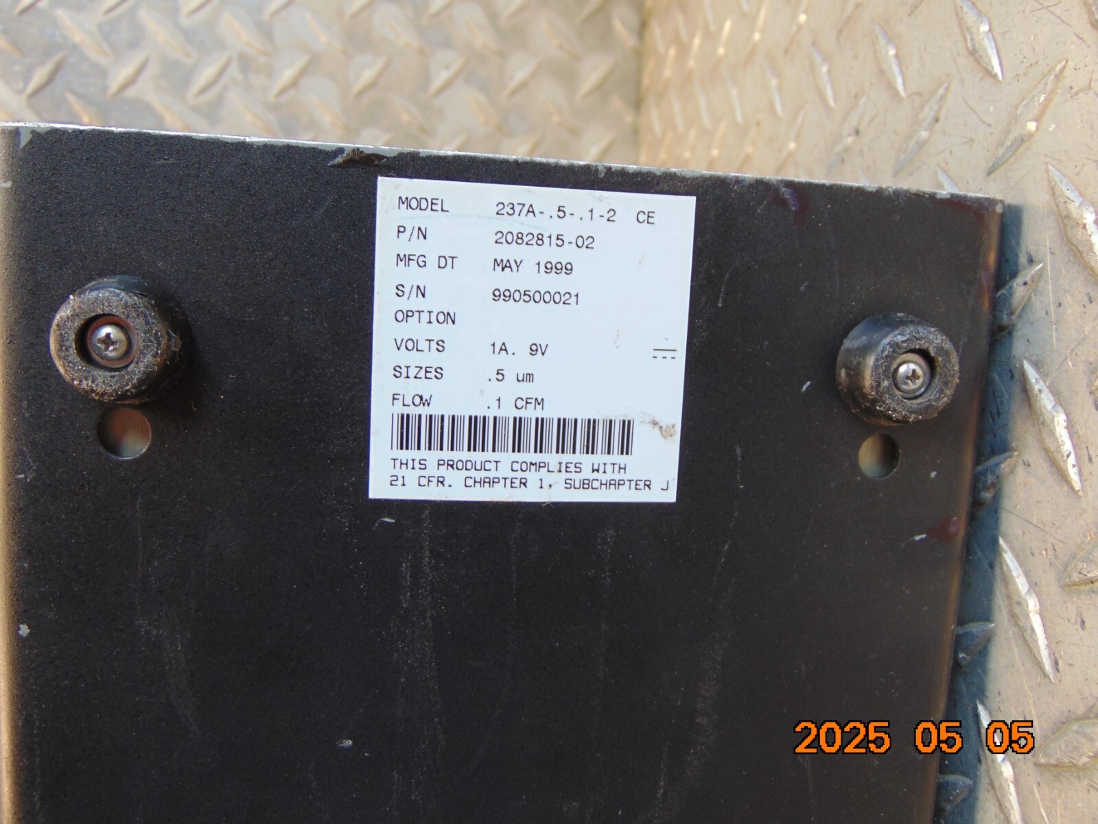 MET ONE 237A-.5-.1-2 LASER PARTICAL COUNTER 2082815-02