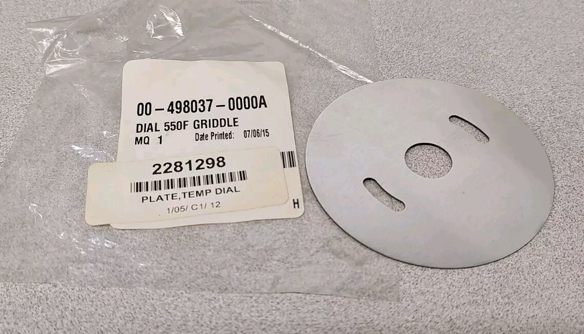 Vulcan Hart 00-498037-0000A Dial 550F Griddle Temp Disc 2281298