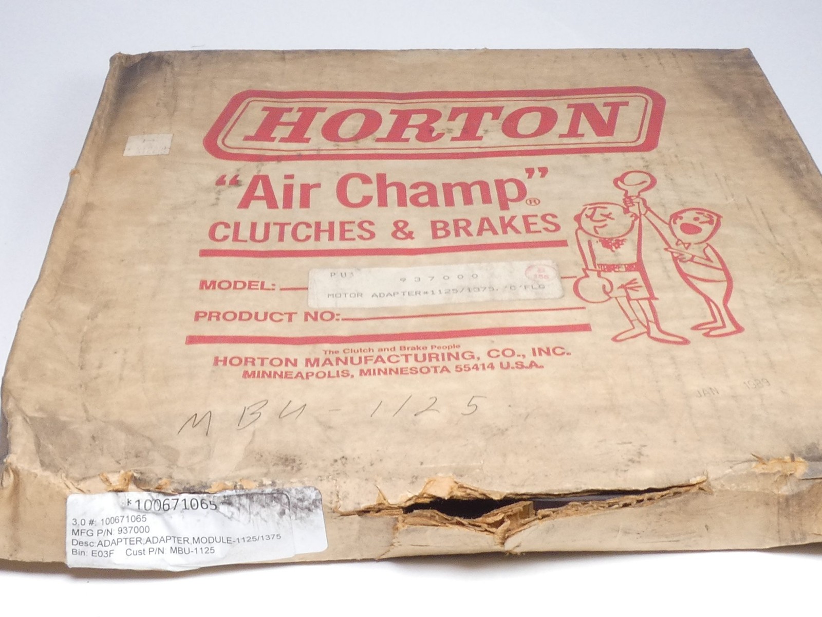 Horton 937000 Module 1125/1375 Motor Adapter C-FLANGE Air Champ – NEW Surplus!
