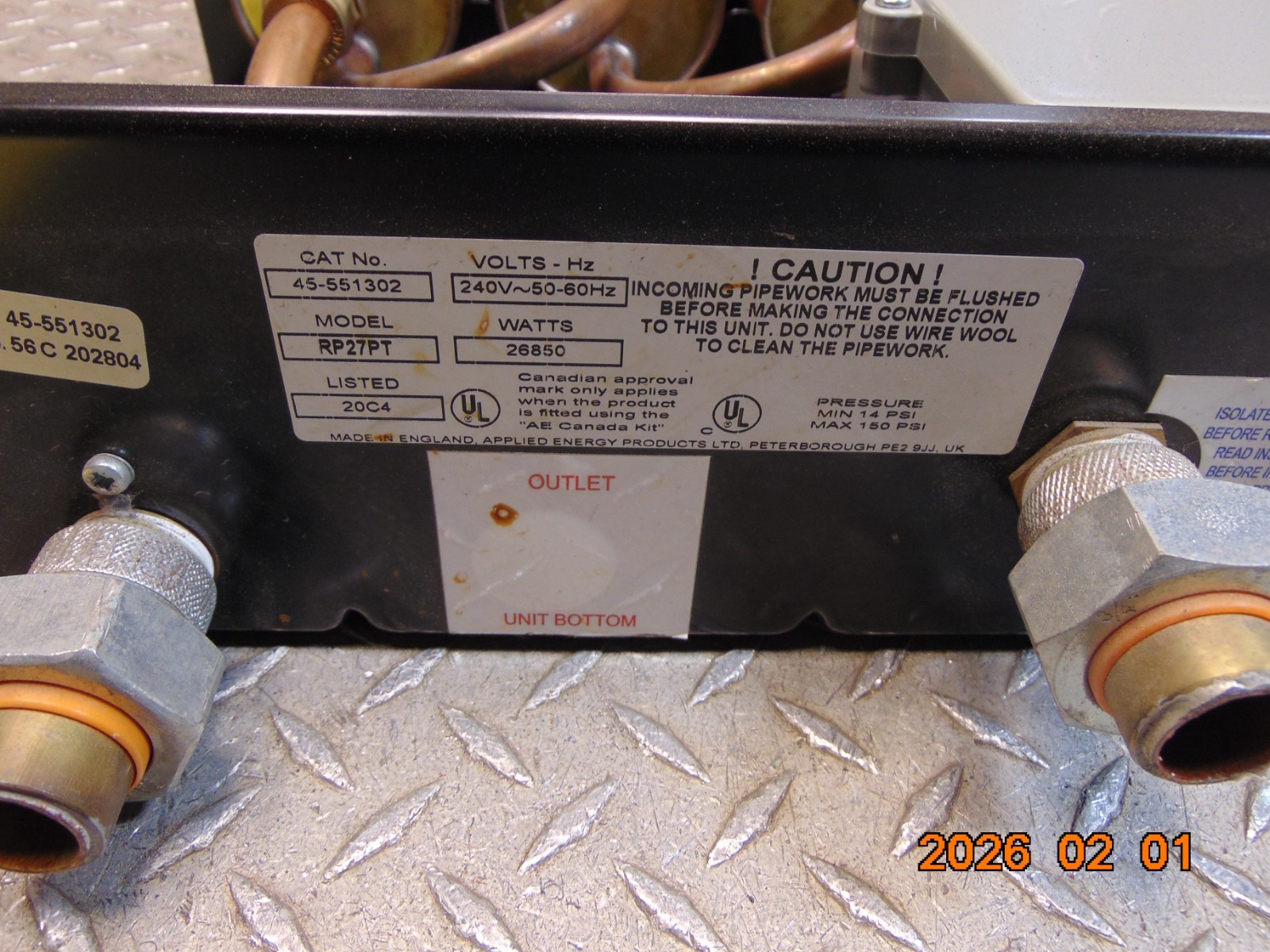 BOSCH RP27PT POWERSTREAM PRO ELECTRIC TANKLESS WATER HEATER 45-551302