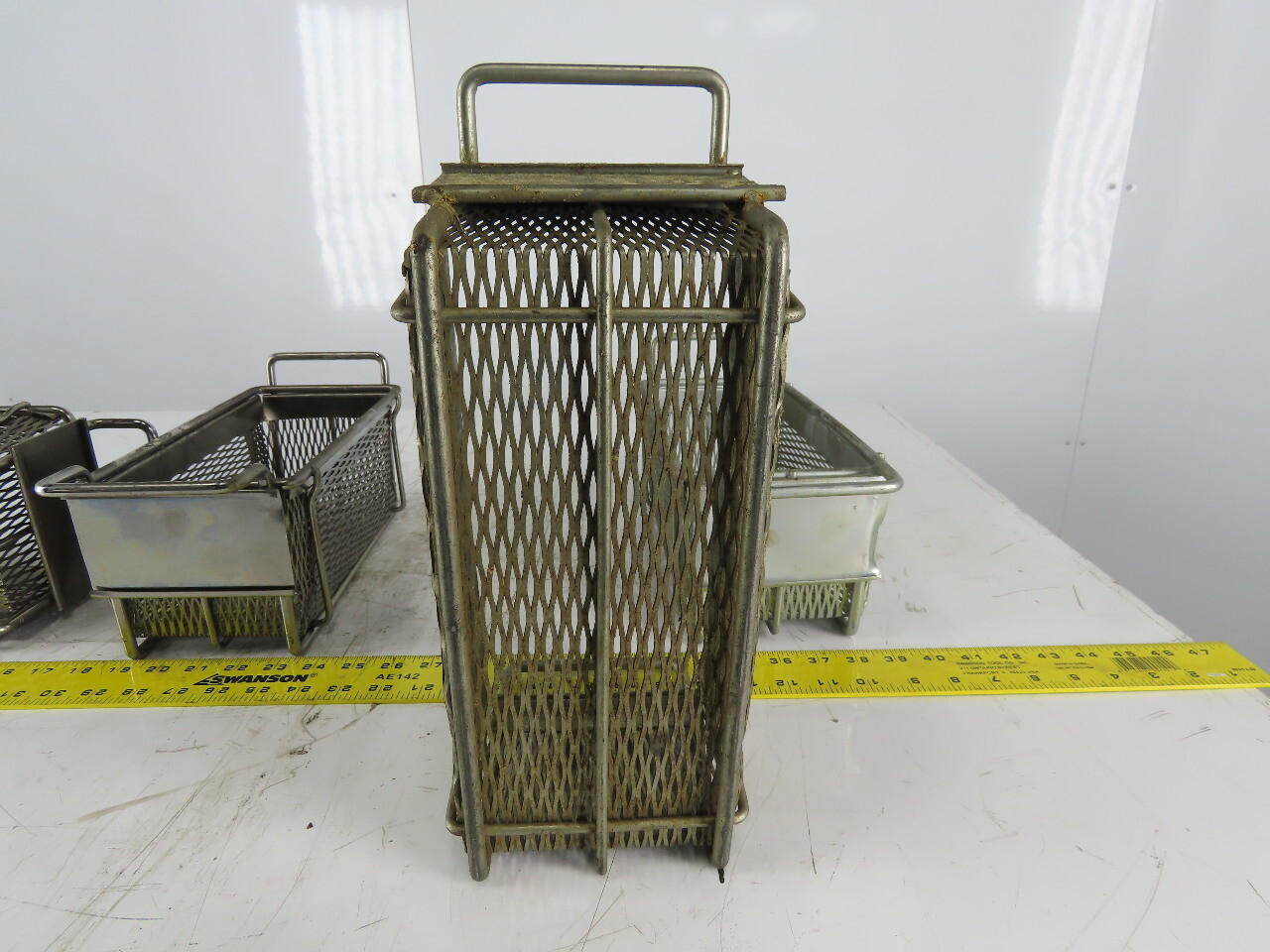 Rectangular Wire Expanded Metal Parts Washer Dip Basket 5″x10-1/2″x4-1/4″Lot of4