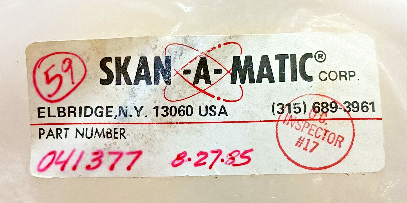 SKAN-A-MATIC Blue Aluminum Tube Length- 4.63in Diameter- 0.49in