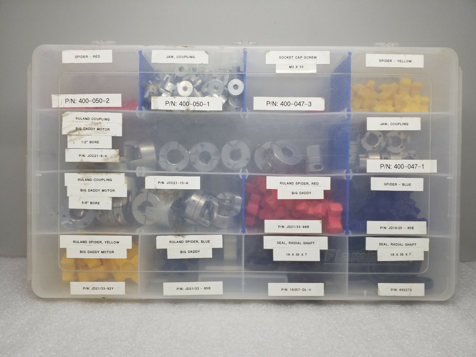 RULAND MANUFACTURING ASSORTED JAW COUPLING HUBS, SPIDERS, SEAL, AND RADIAL SHAFT