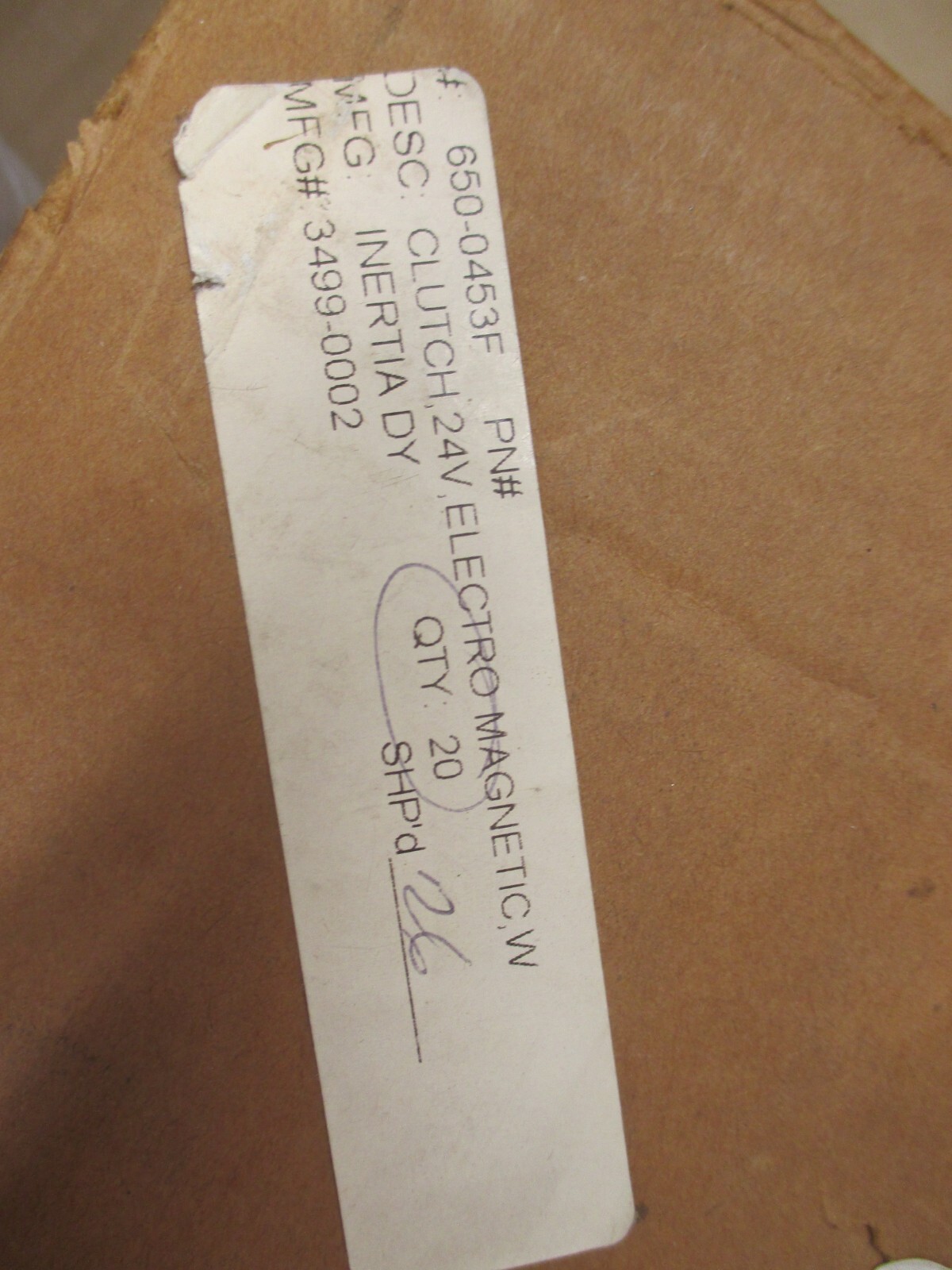 INERTIA DYNAMICS 3499-0002 ELECTRO MAGNETIC CLUTCH 929626Z 24 VDC NEW