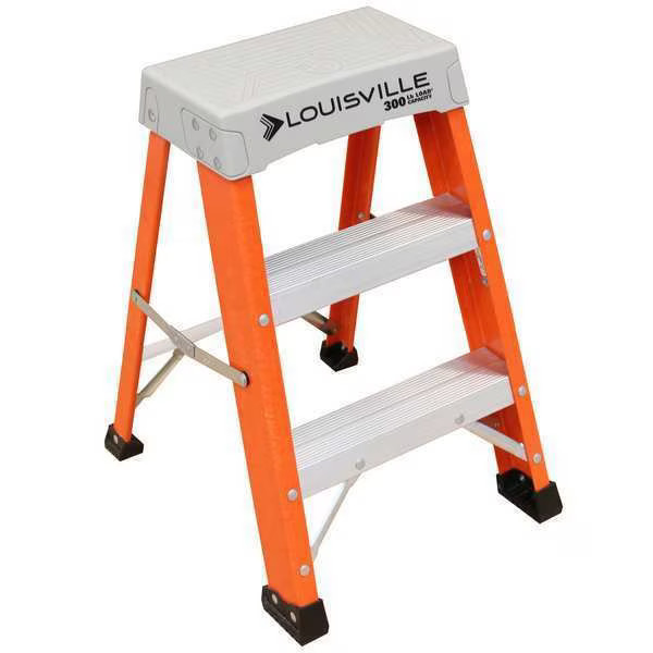 Louisville FS1502 2 Steps, Fiberglass Step Stool, 300 lb. Load Capacit