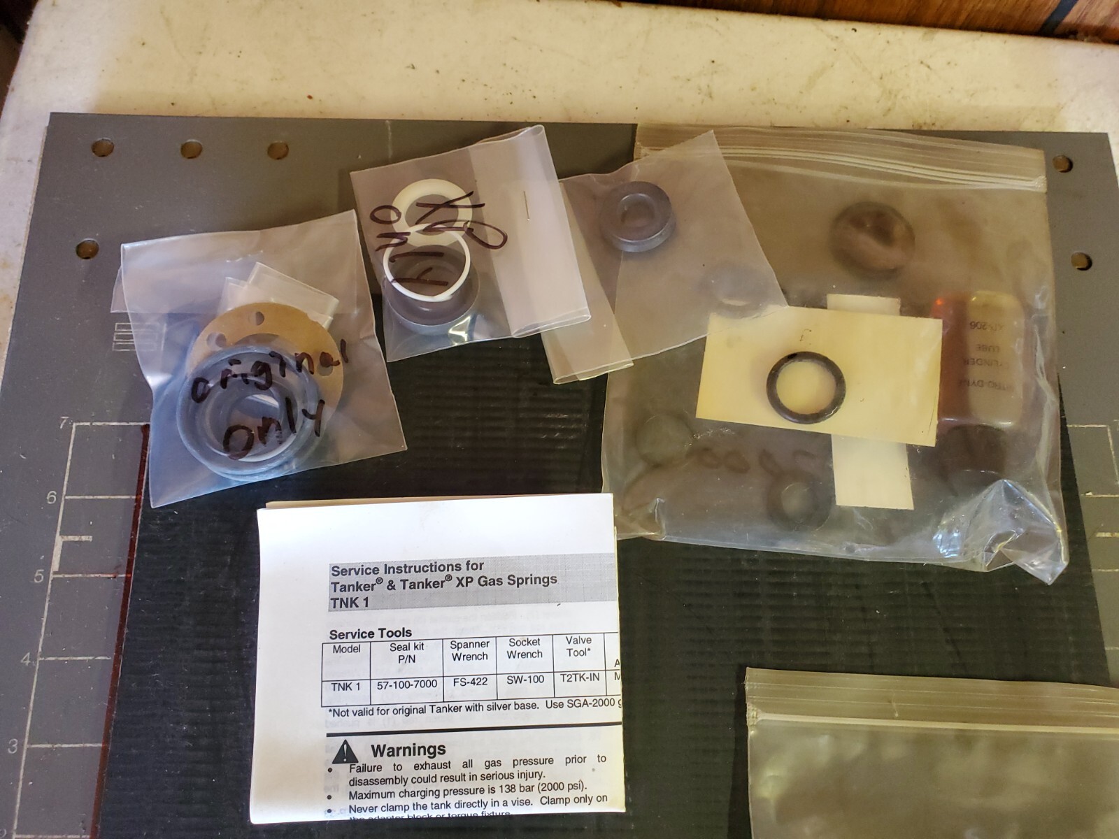 Hyson Seal Kit for TNK1 Nitrogen Gas Spring, 57-100-7000