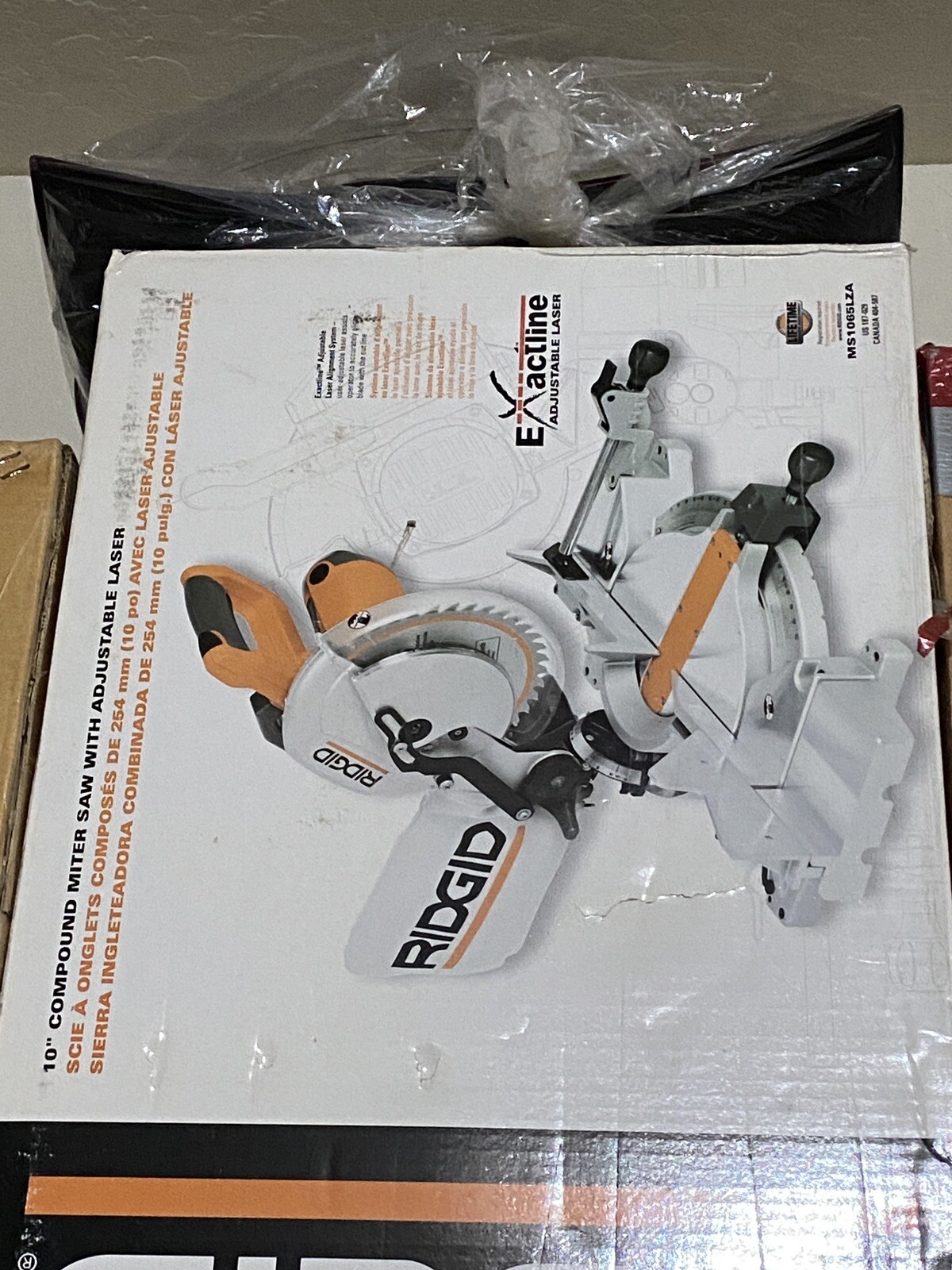 RIDGID 10″ COMPOUND MITERSAW MS1065LZA 120V AC 15 AMPS CUTTING TOOL HOME PROJECT