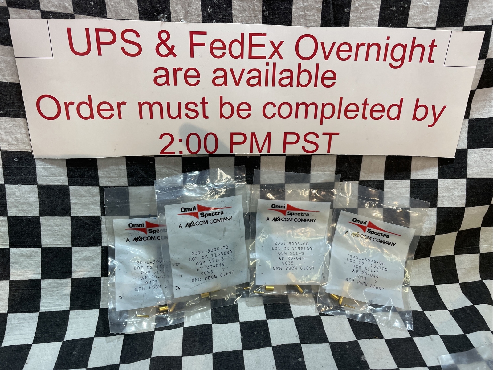 Omni Spectra 2031-5006-00, 021158180, Straight Cable Plug, LOT OF 4, SHIPSAMEDAY