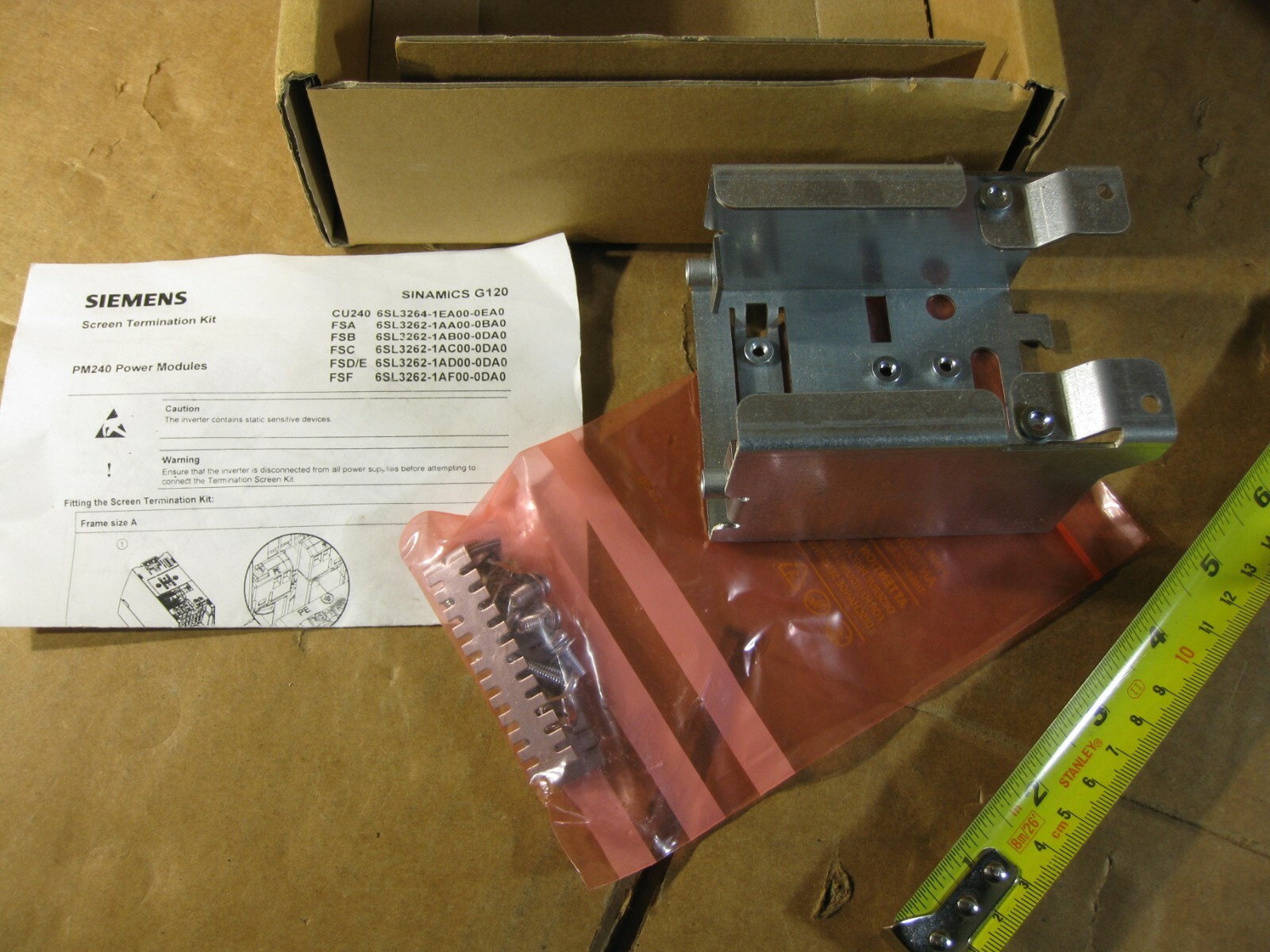 Siemens 6SL3262-1AA00-0BA0 Sinamics FSA Screen Termination Kit For Power Module