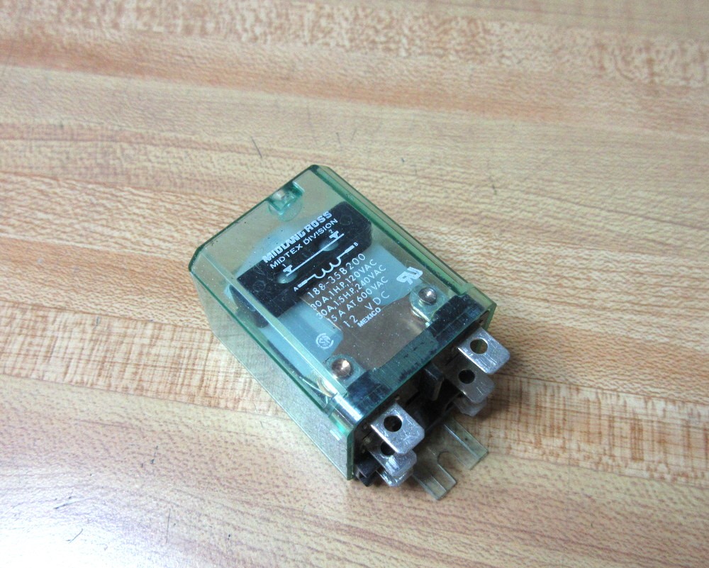Midland Ross 188-35B200-12V DC Midtex Relay 188-35B200