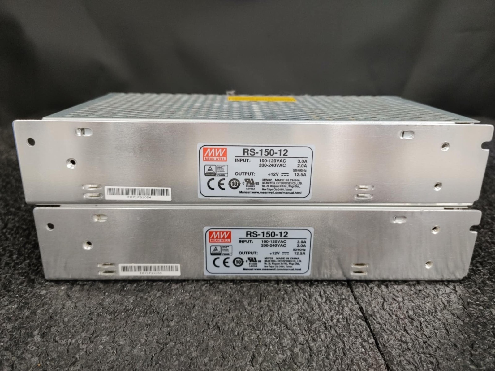 Lot of 2 Mean Well RS-150-12 AC to DC Power Supply Single Output 12V 12.5AMP150W