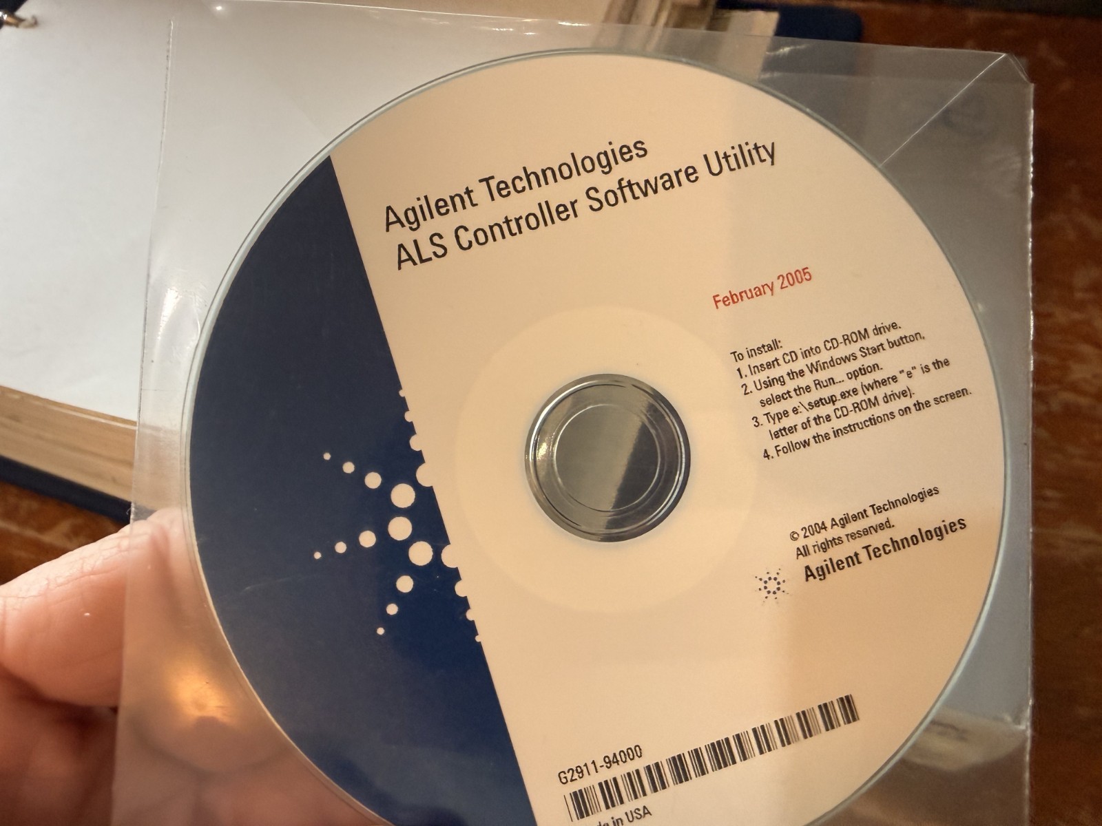 RARE Agilent Gas Chromatograph ALS Controller Software Utility CD-Rom Disc