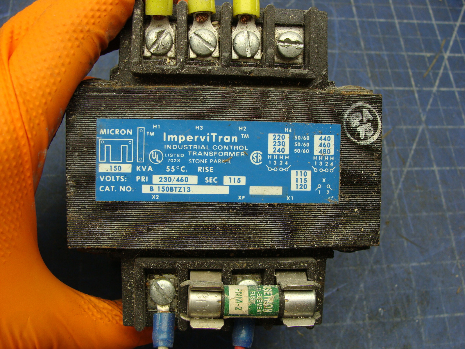 IMPERVITRAN INDUSTRIAL CONTROL TRANSFORMER B150BTZ13 .150KVA PRI VOLTS 230/460