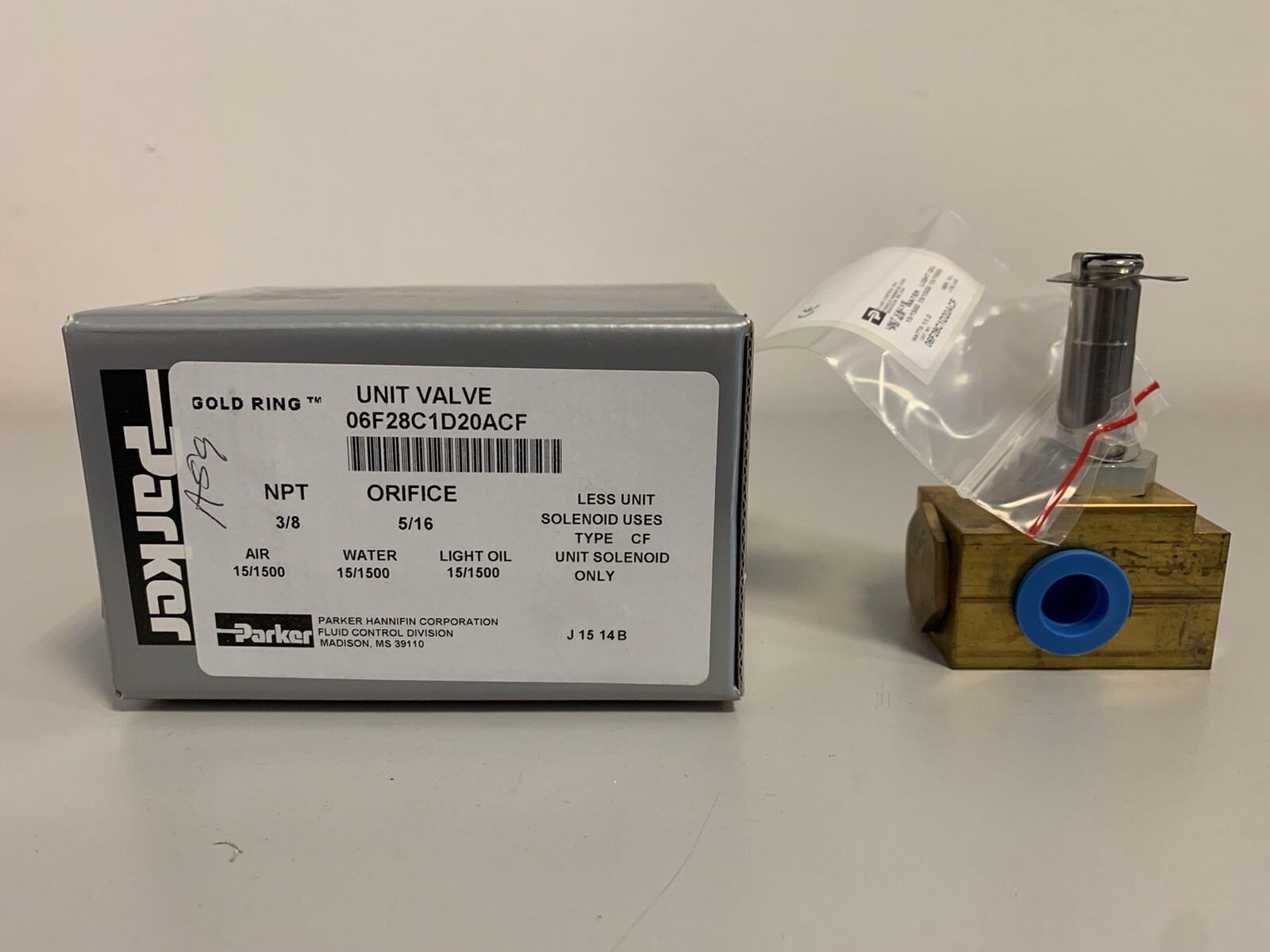 06F28C1D20ACF PARKER GOLD RING SOLENOID VALVE 3/8 NPT F