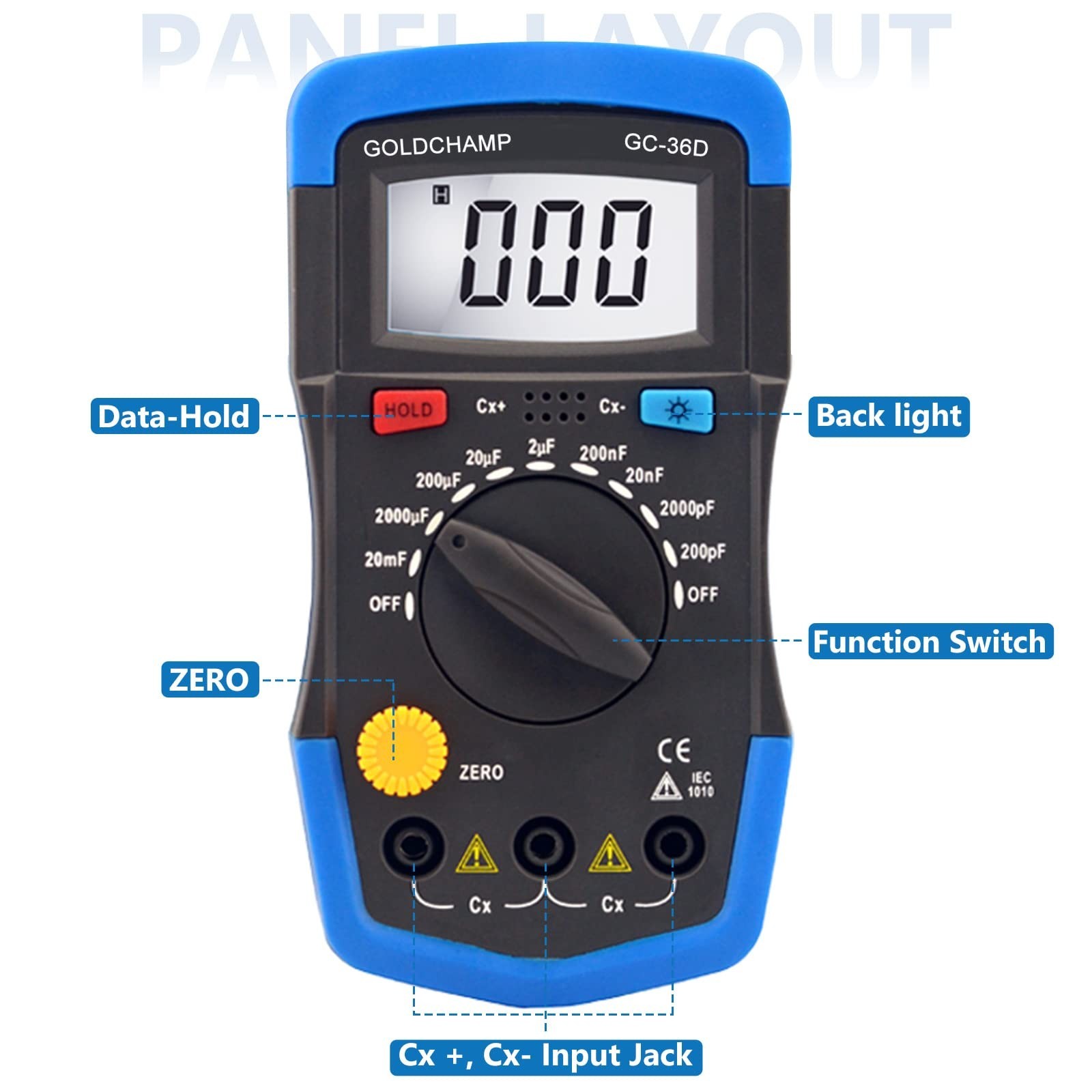 Capacitor Tester Digital Multimeter Capacitance Meter 200pF-20mF Capacitance …