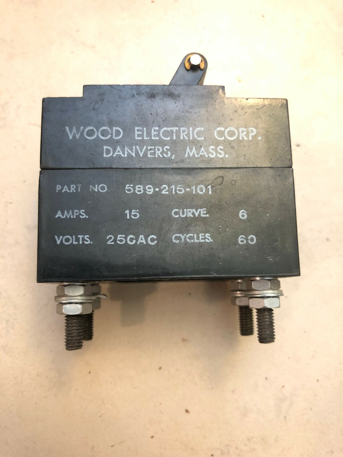 WOOD ELECTRIC CORP 589-215-101 AMPS 15