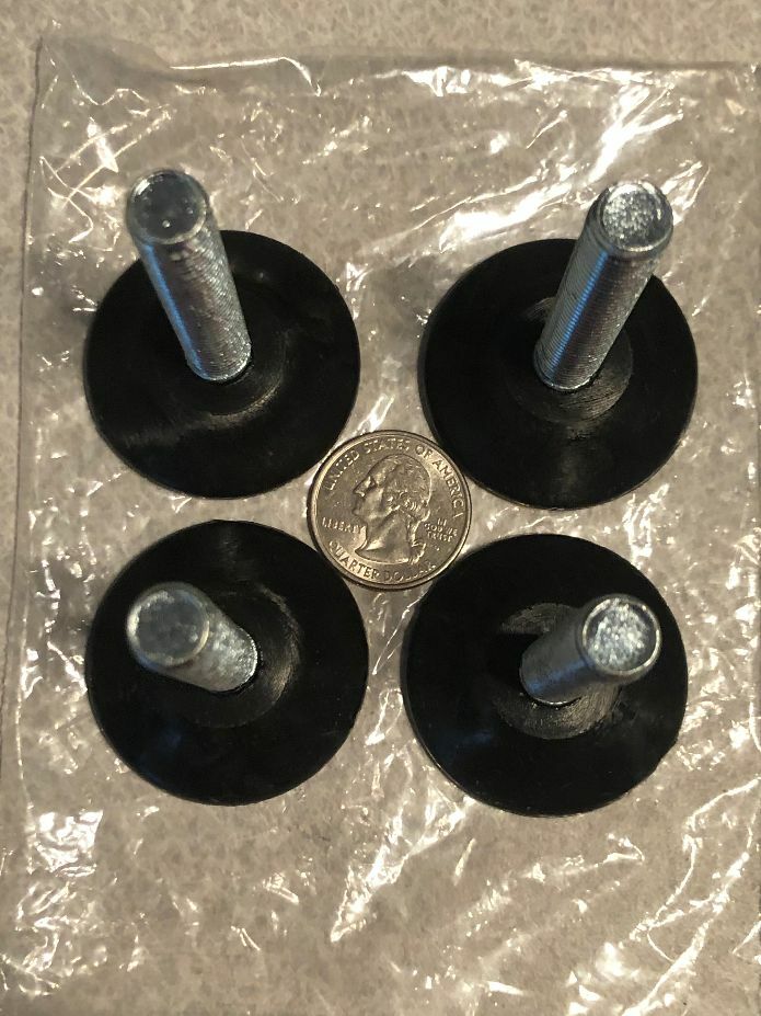 4 pack Levelers Threaded 3/8 -16 Stud Foot Feet Furniture Equipment Chair Table