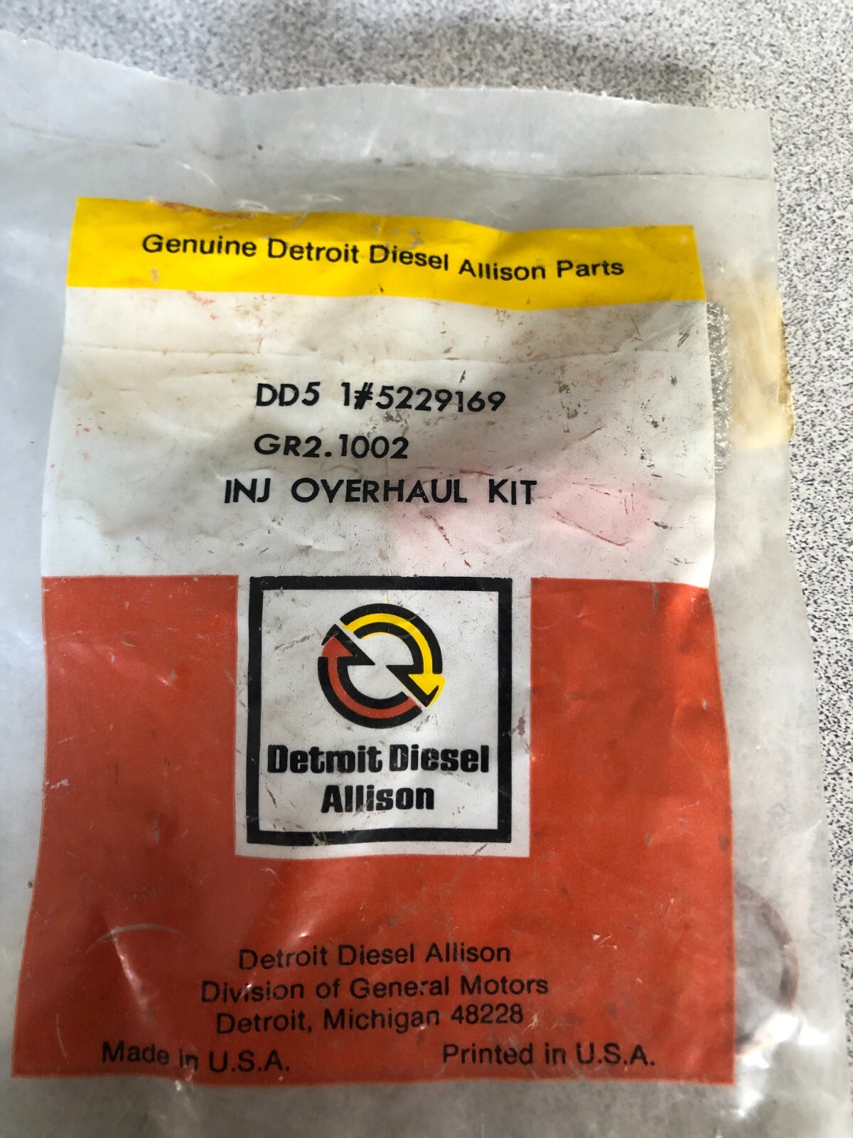Genuine DETROIT DIESEL INJECTOR 5229169 SERVICE KIT +++++++++++++++++++++