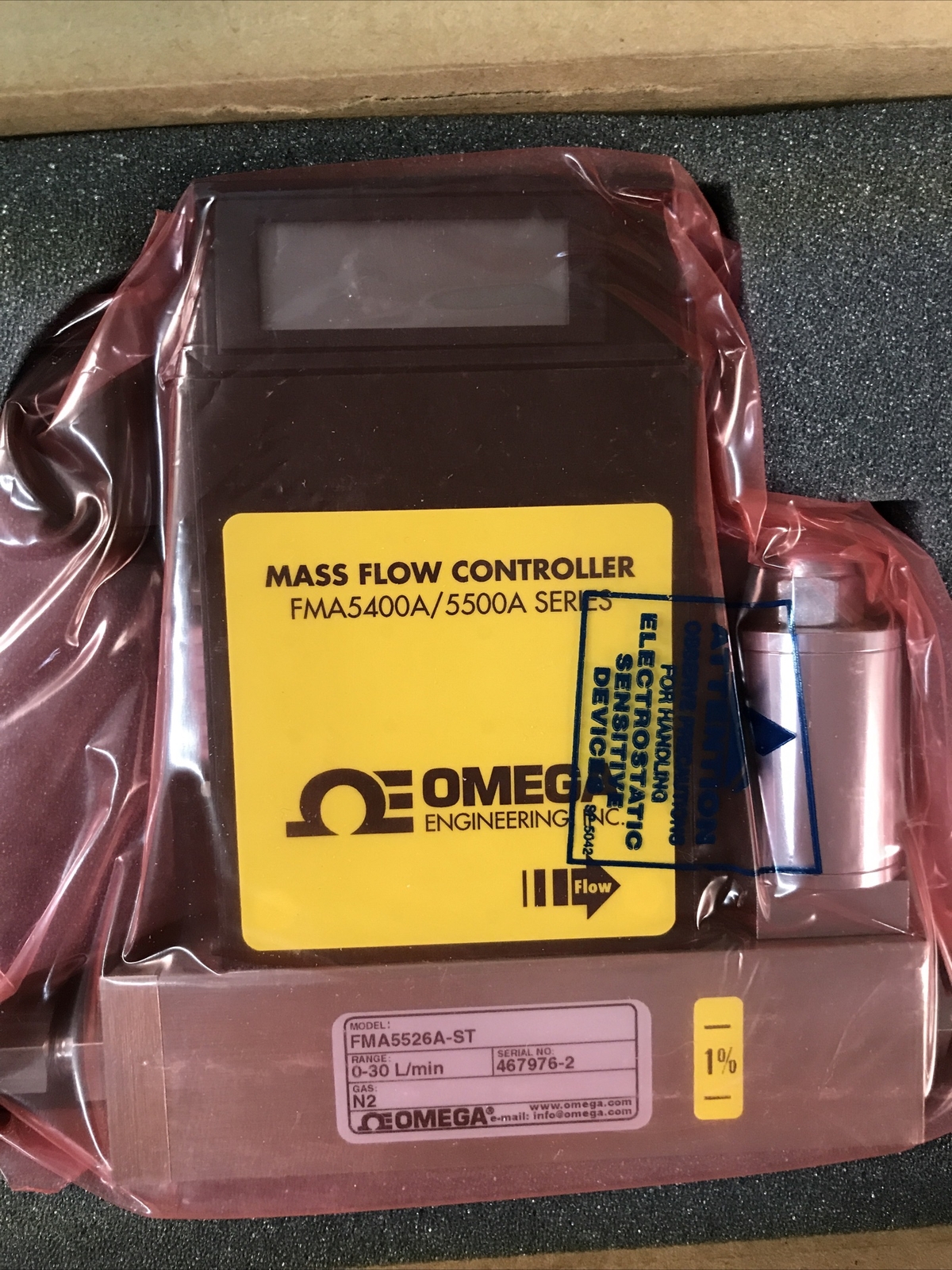 OMEGA Mass Flow Controller FMA5400A/5500A 0-30 L/min N2 FMA5526A