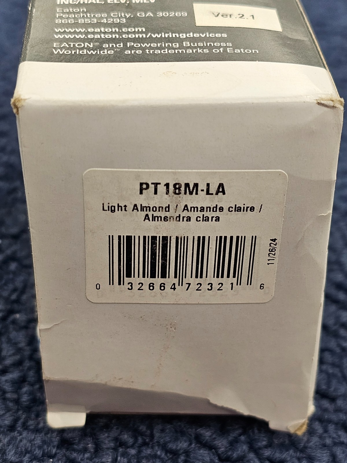 Eaton Wiring Devices PT18M-LA Minute Timer 120VAC 60Hz 15A
