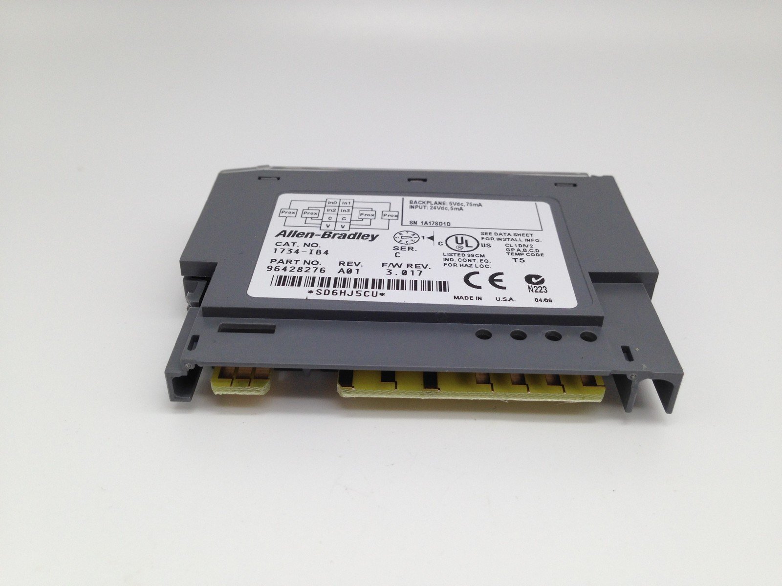 ALLEN BRADLEY 1734-IB4 POINT I/O 24VDC 4 CHANNEL SINK INPUT MODULE SER C