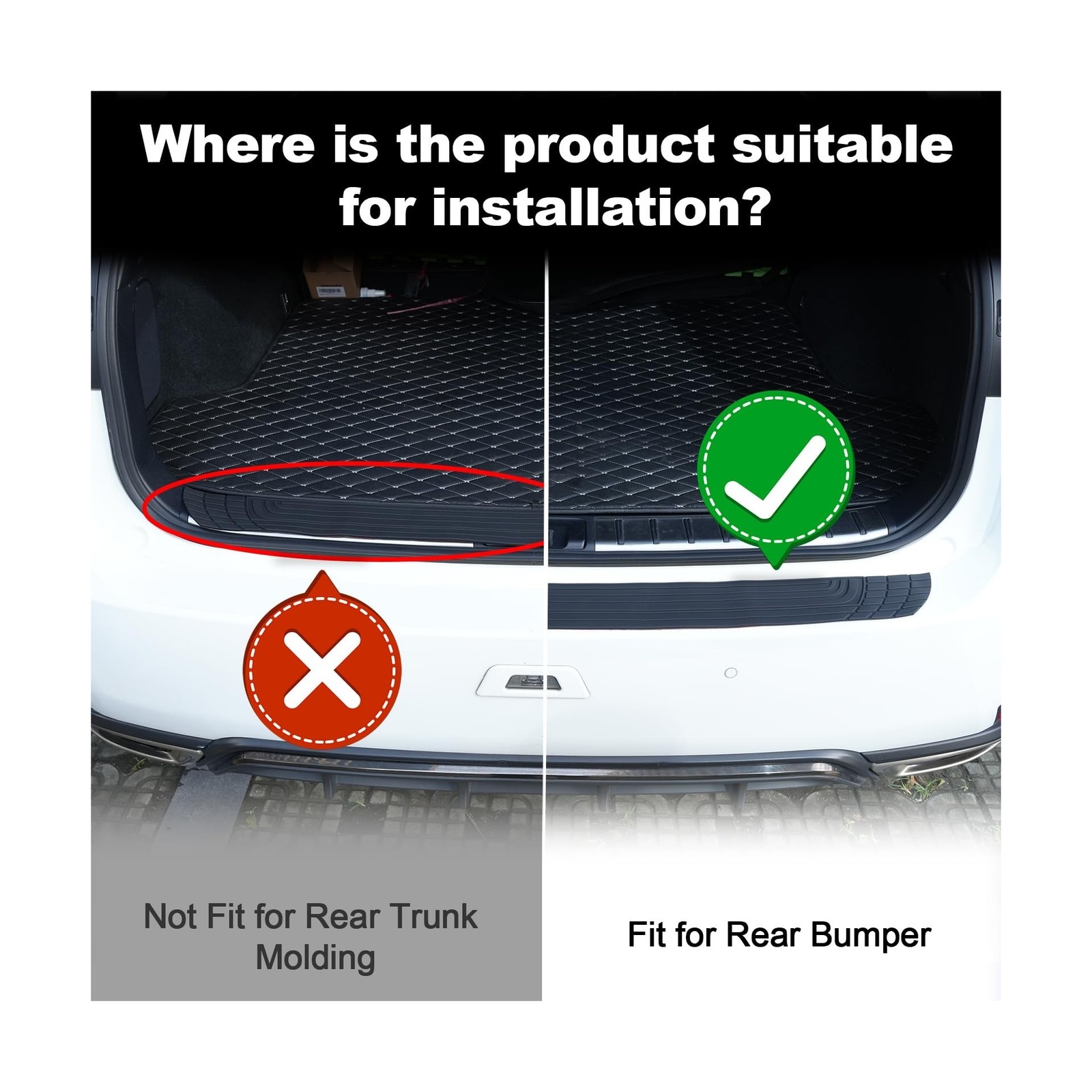 Car Rear Bumper Protector, 41inch x3.4inch Car/SUV Universal Rubber… Fast Ship