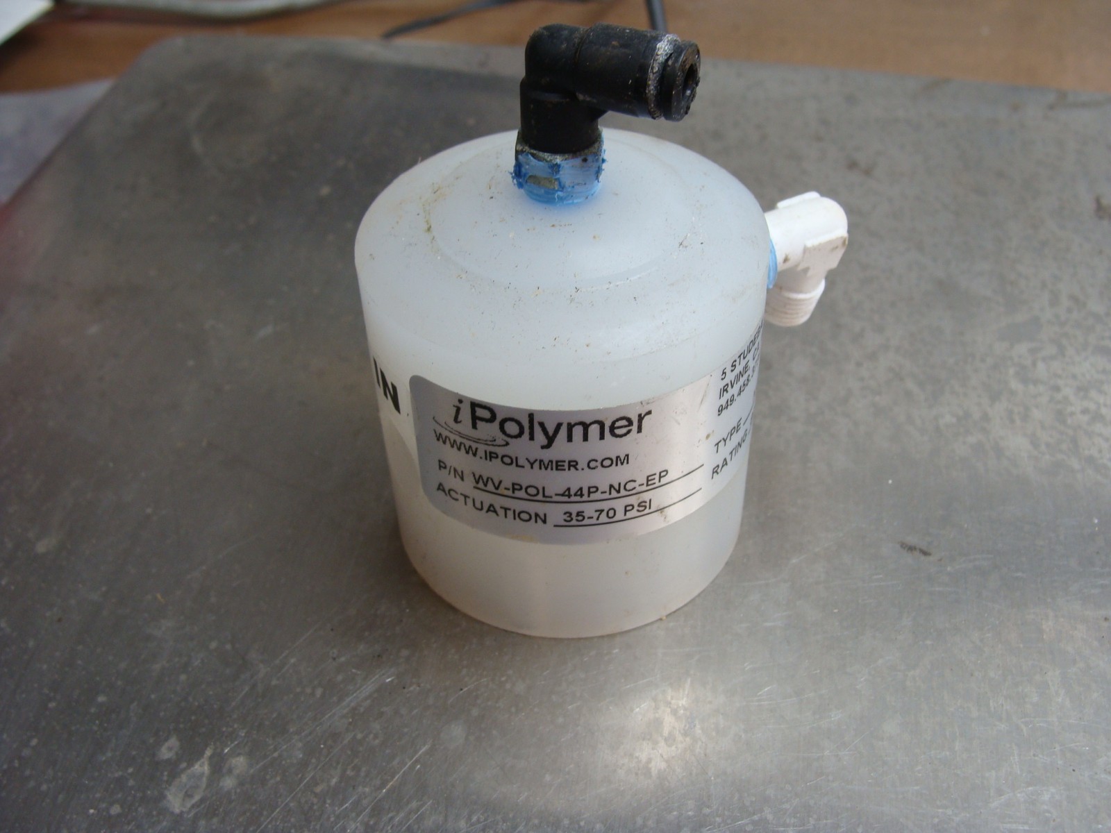 iPOLYMER HIGH-PURITY PNEUMATICALLY ACTUATED 2-WAY WATER VALVE WV-POL-44P-NC-EP
