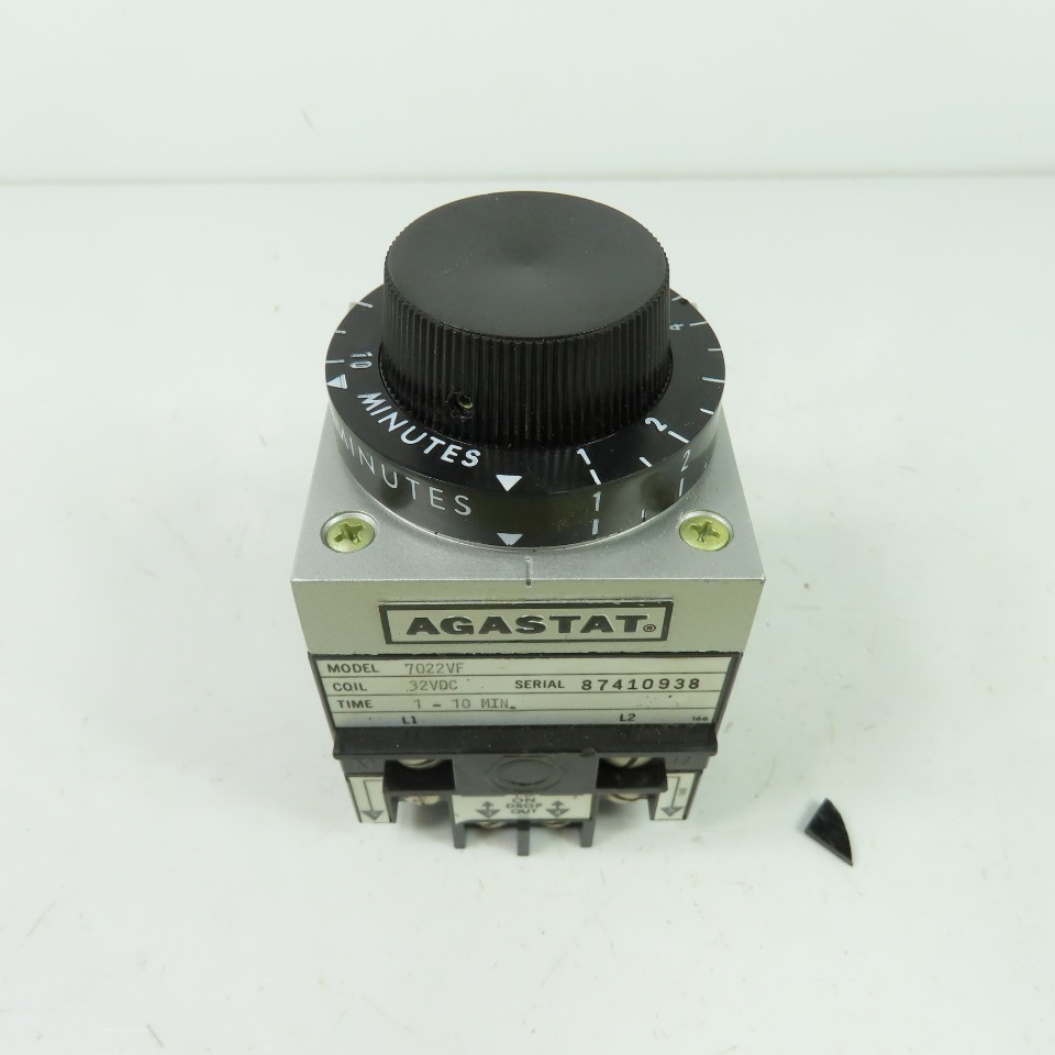 Agastat 7022VF Pneumatic Timing Relay 32VDC Coil 1-10 Min