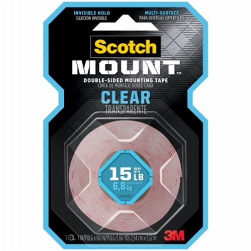 3M Scotch-Mount Double Sided 1 in. W X 60 in. L Mounting Tape Clear (Pack of 18)