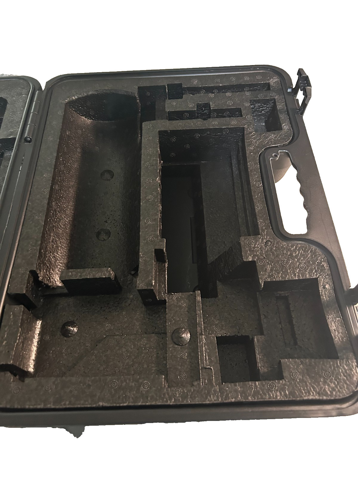 Padded Hard Side Plastic Black Carrying Case 19x15x8