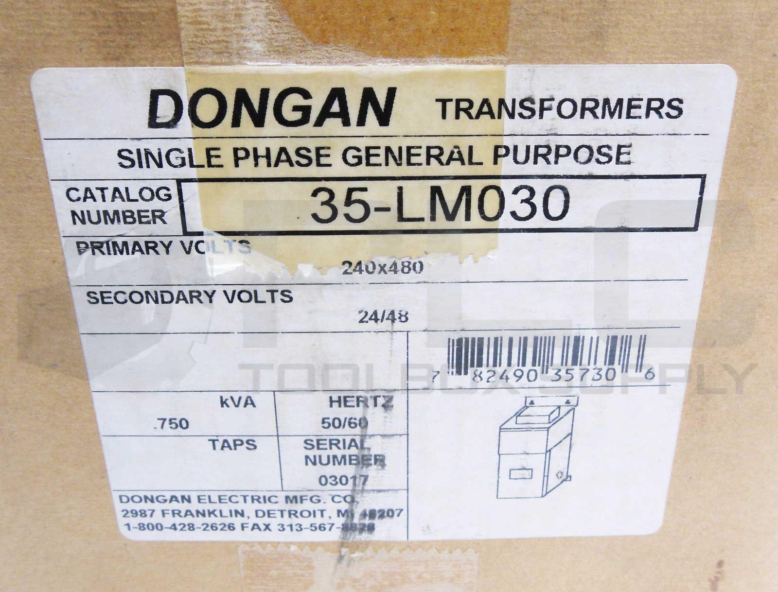 NEW DONGAN 35-LM030 SINGLE PHASE GENERAL PURPOSE TRANSFORMER