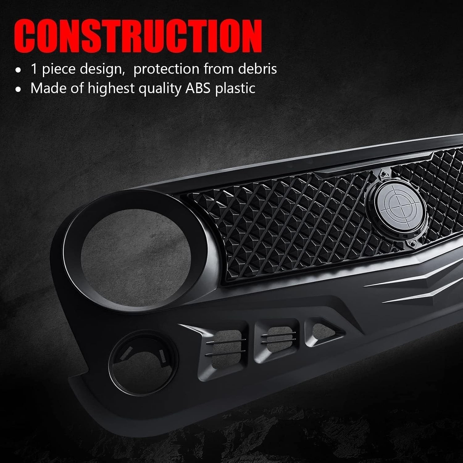 Front Grill with Mesh Matte Black Grille For Jeep Wrangler 2007-2018 Rubicon