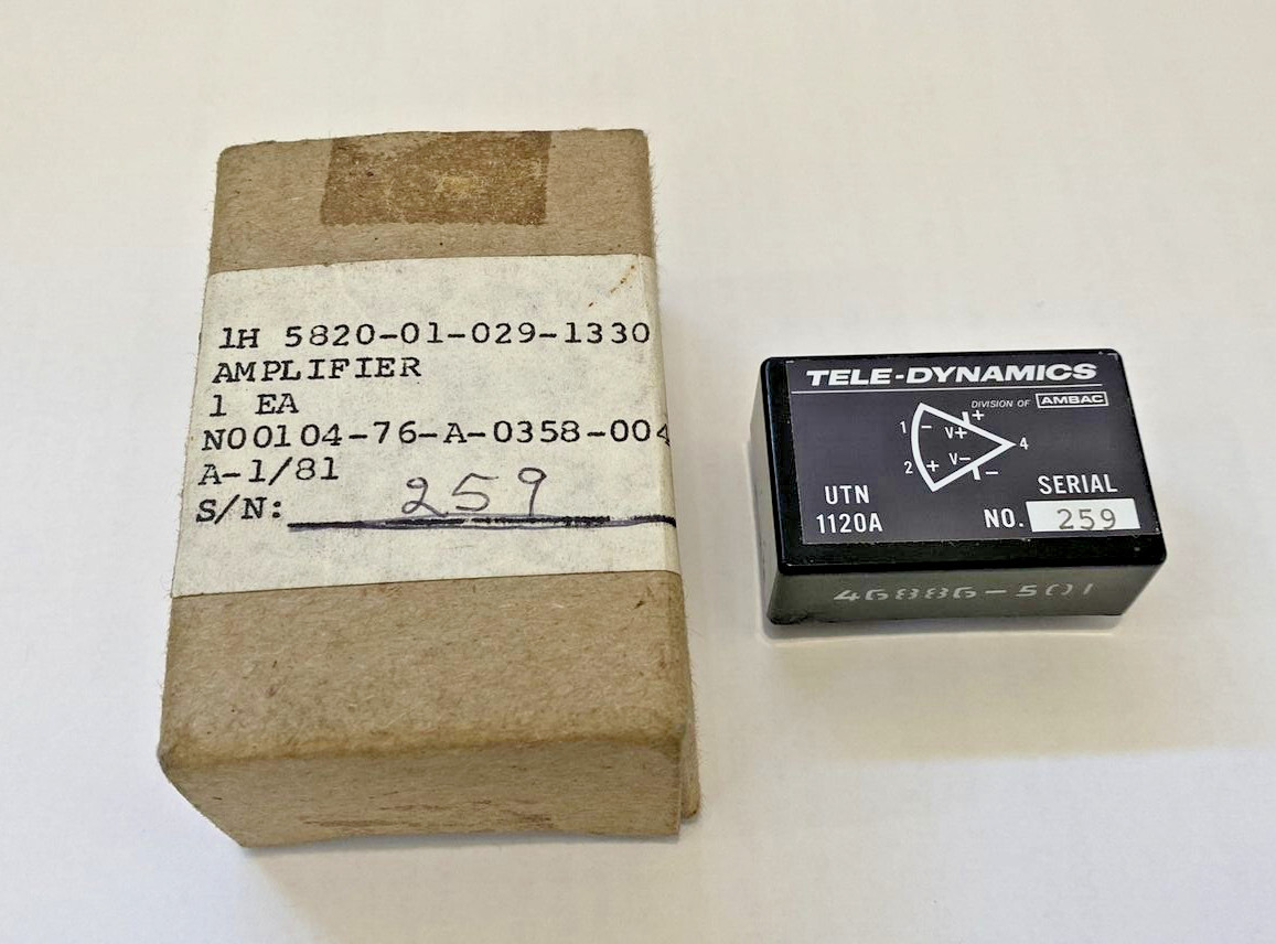 TELE-DYNAMICS UTN1120A AMPLIFIER 1120A SERIAL NO. 259 46886-501