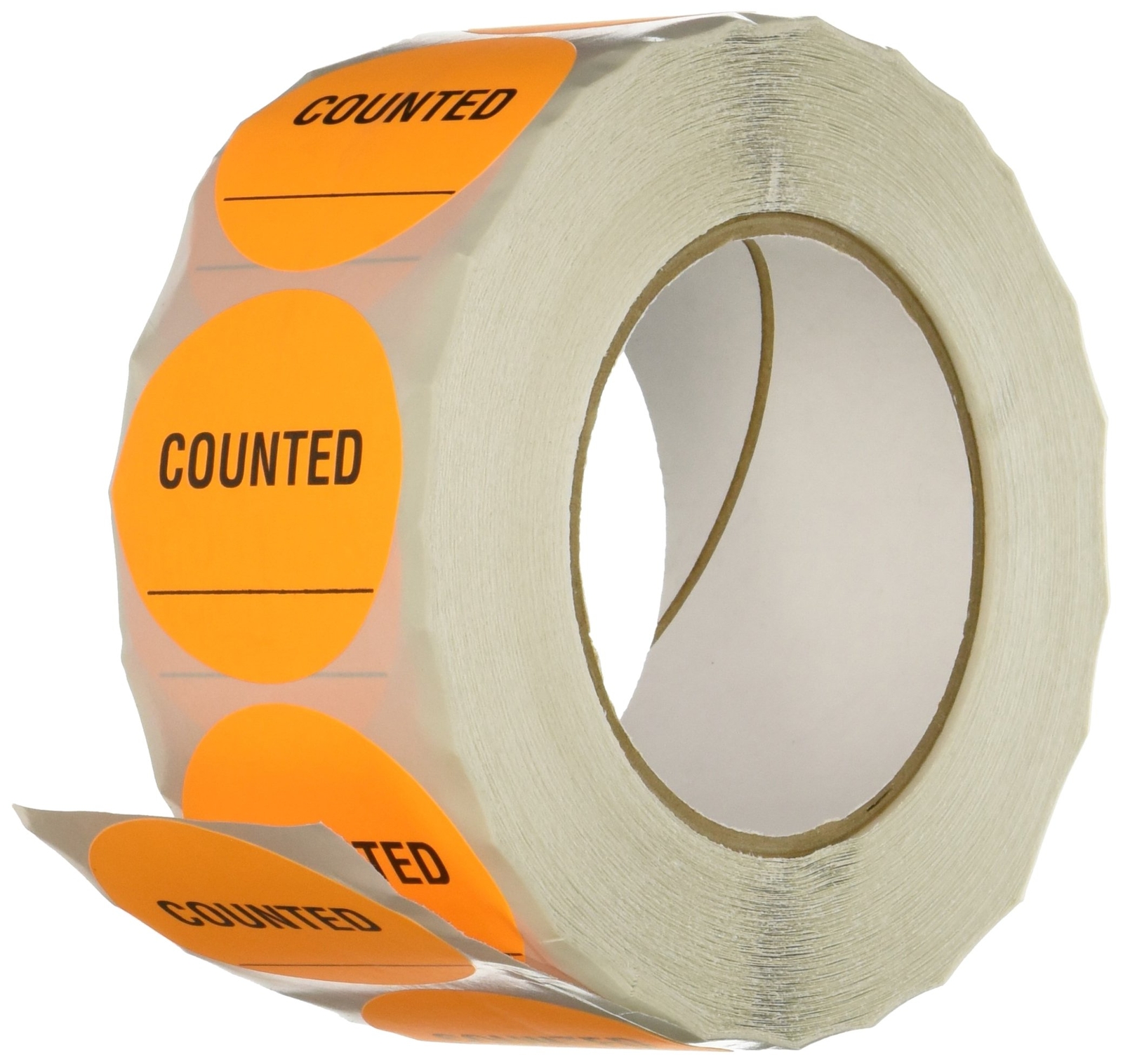 TapeCase – INVLBL-016 Orange”Counted” Inventory Control Label – 1000 per Pack (1