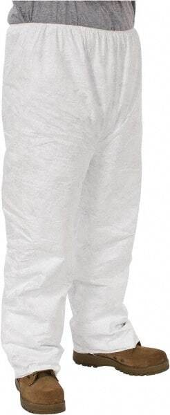 50 Pack Dupont Size XL Tyvex Work Pants 25-1/2″ Waist, 28-3/4″ Inseam, White