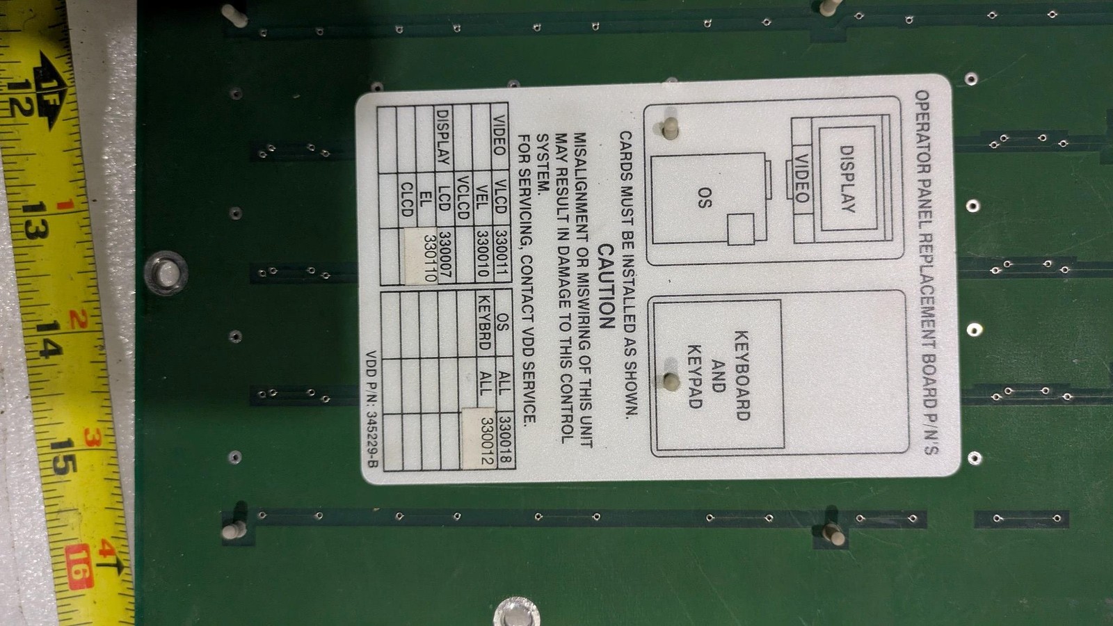 VAN DORN 251547 Pathfinder Keyboard 345229-B ITT 251547 REV C