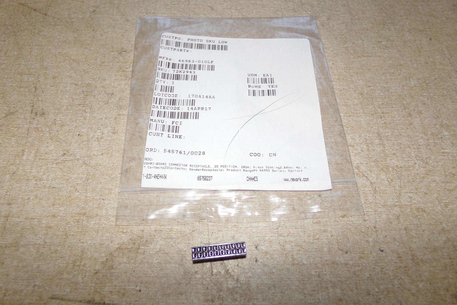 NEW FCI 66953-010LF Board-Board Connector Receptacle 20-Position 2-Row