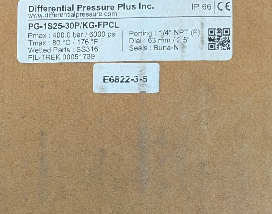 Differential Pressure Plus – Model 200DGP PG-1S25-3DP/KG-FPCL Piston-Type Gauge