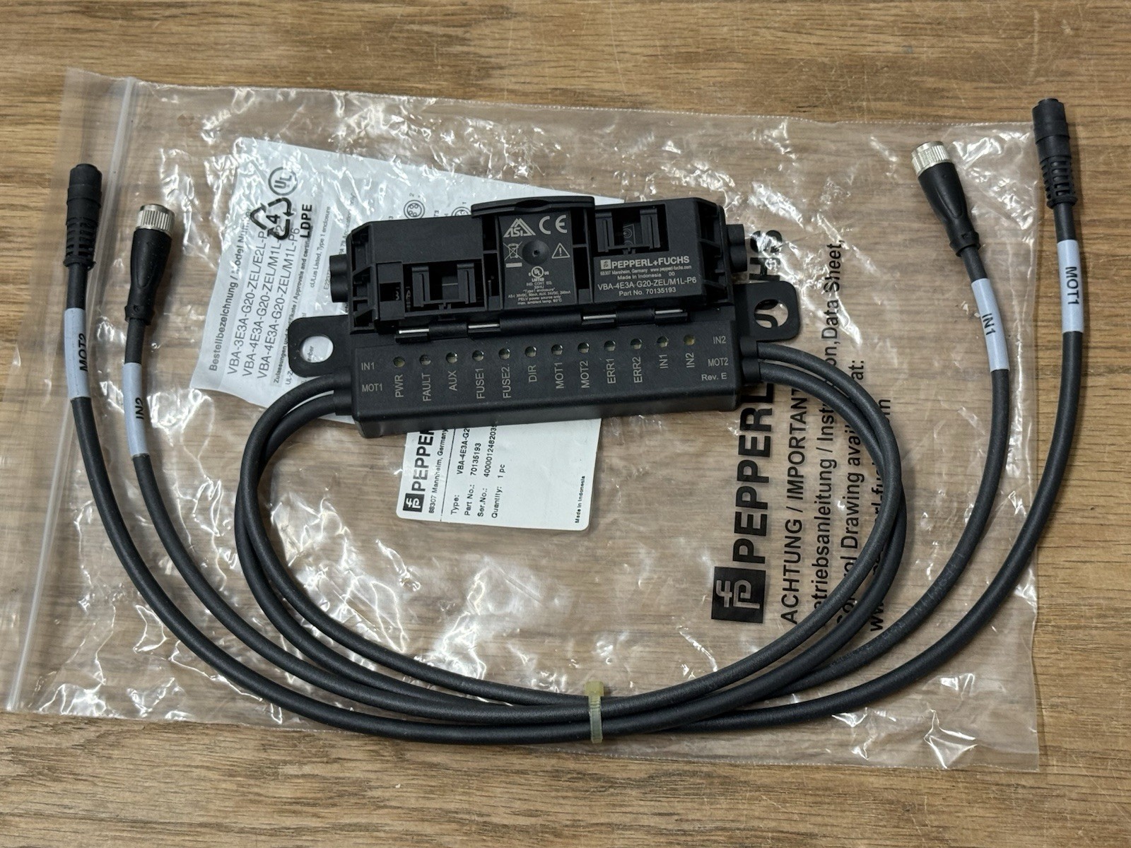 PEPPERL FUCHS pepperl vba-4e3a-g20-zel/m1l-p6 ASi Motor Roller Module