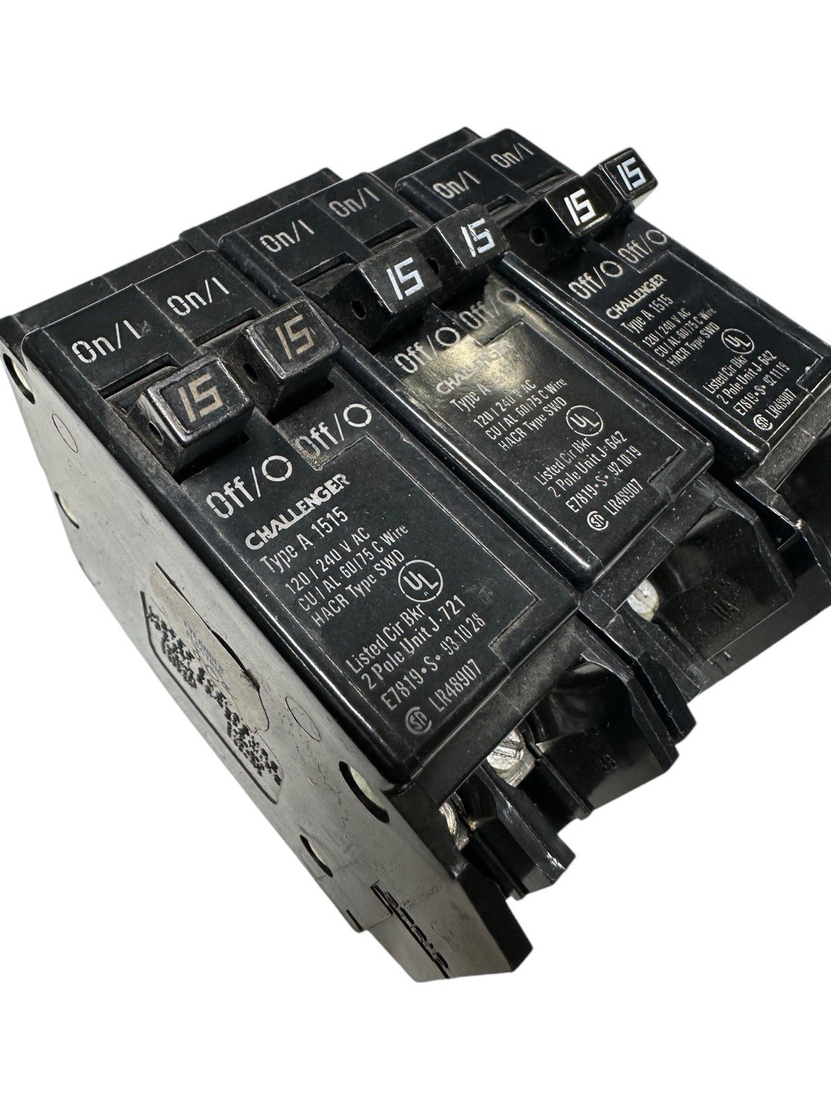 Challenger A1515 Type A 2-Pole Circuit Breaker (LOT OF 3) **SALE**
