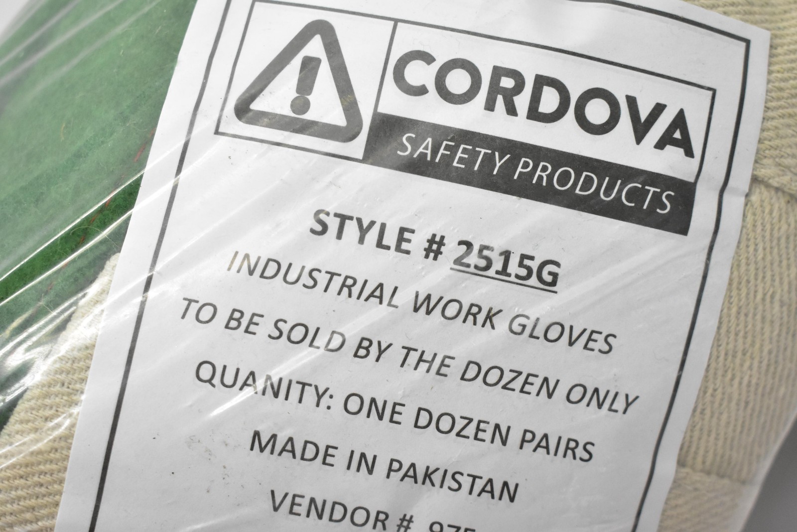 Cordova Safety Products Industrial Work Gloves 1 Dozen Pairs Style 2515G Cotton
